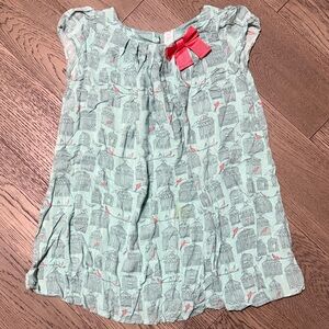 Cherokee Kids Dress with Birdcage Print and Red Bow